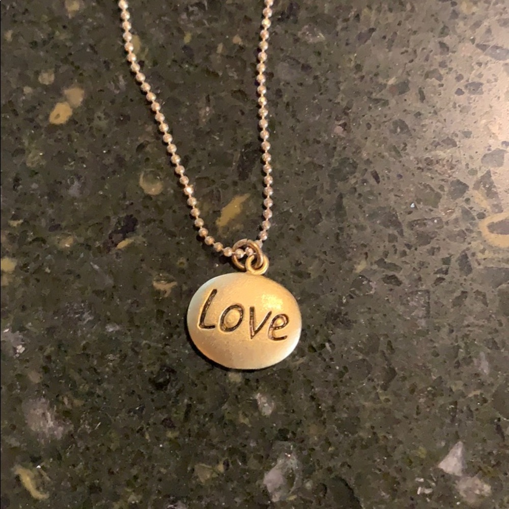 Dogeared gold “Love” necklace